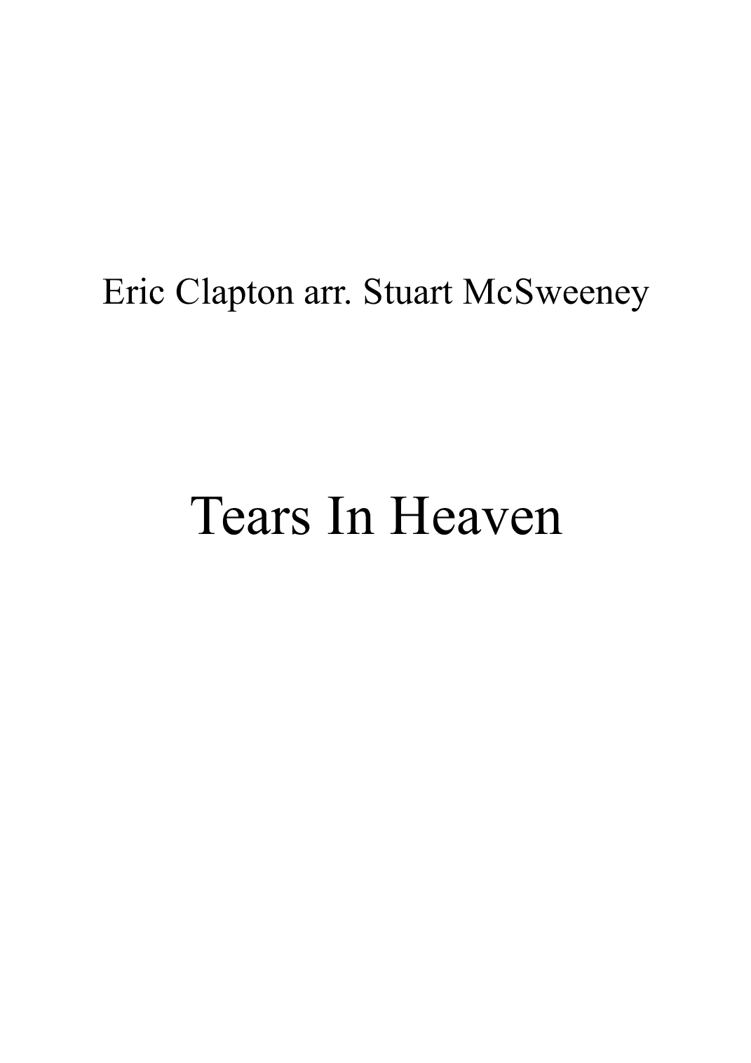 Tears In Heaven (arr. Stuart McSweeney)