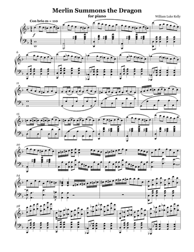 Merlin Summons the Dragon (For Piano Only)