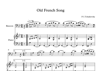 Old French Song - Peter Ilyich Tchaikovsky (Bassoon + Piano) (arr. Digital Book Music)