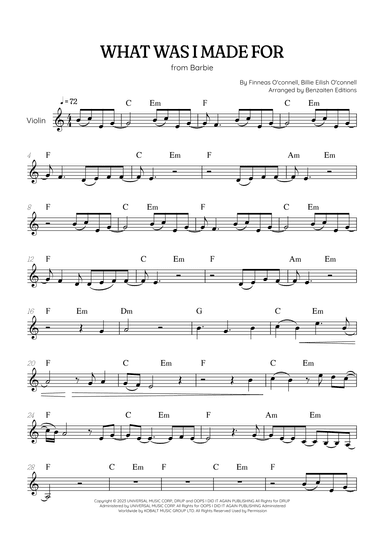What Was I Made For? (arr. Benzaiten Editions)
