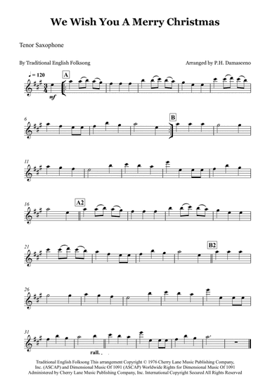 We Wish You A Merry Christmas (arr. P.H. Damasceno)