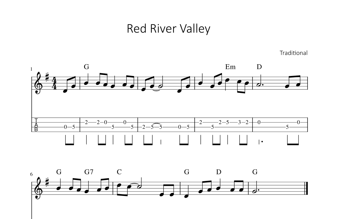 Red River valley (arr. songbooks.info)
