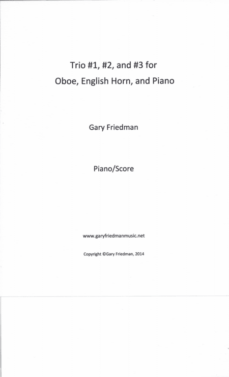 Trios #1, 2, and 3 for Oboe, English Horn, and Piano