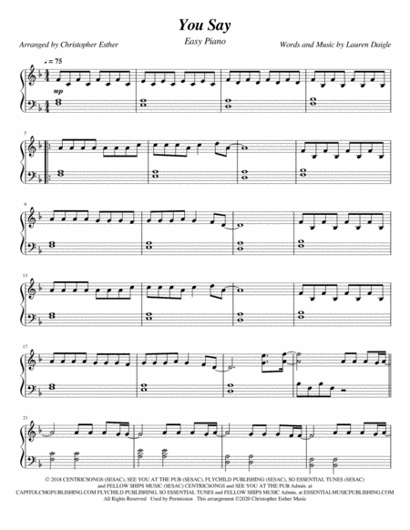 You Say (arr. Christopher Esther)