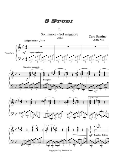 Three Studies for piano