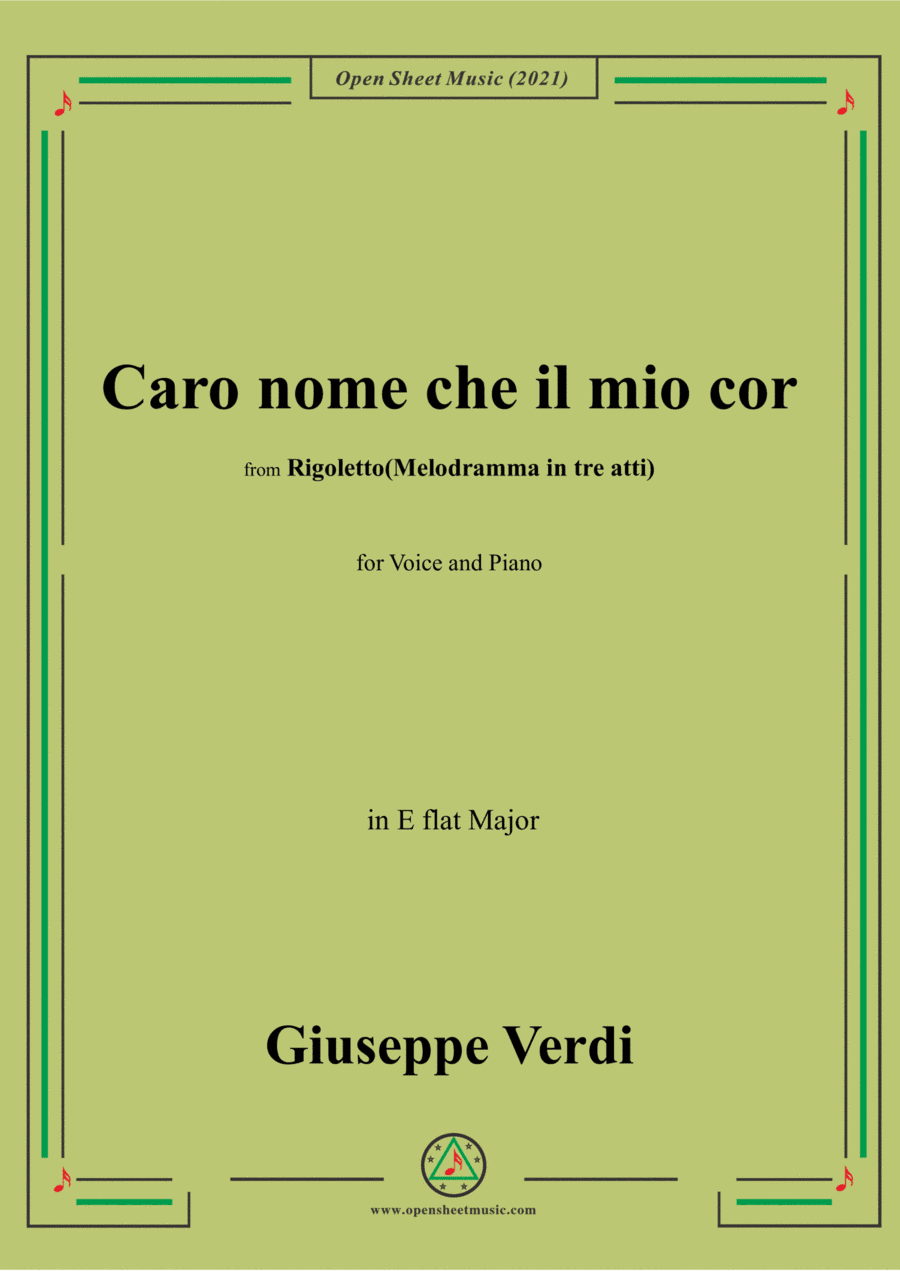 Verdi-Caro nome che il mio cor,in E flat Major (arr. Open Cloud)