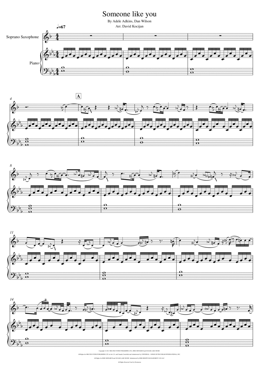 Someone Like You (arr. David Kocijan)