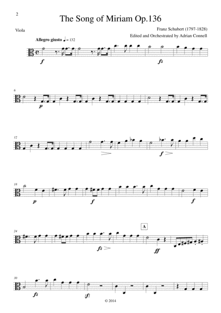 Schubert - The Song of Miriam Op.136 - Viola (arr. Adrian Connell)