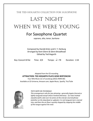 Last Night When We Were Young (arr. Kent Glenn and Glenn Broadhead)