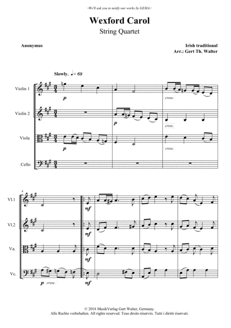 Wexford Carol (arr. Gert Th. Walter)