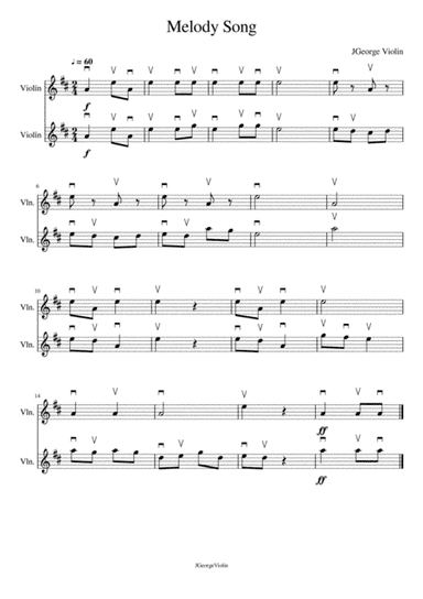 Violin Melody Song, Open strings Duo Violin, New Duet Violin