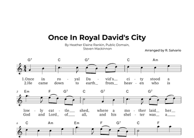 Once In Royal David's City (Key of C Major) (arr. R. Salvario)