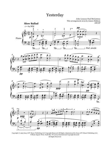 Yesterday (arr. James Siddons)
