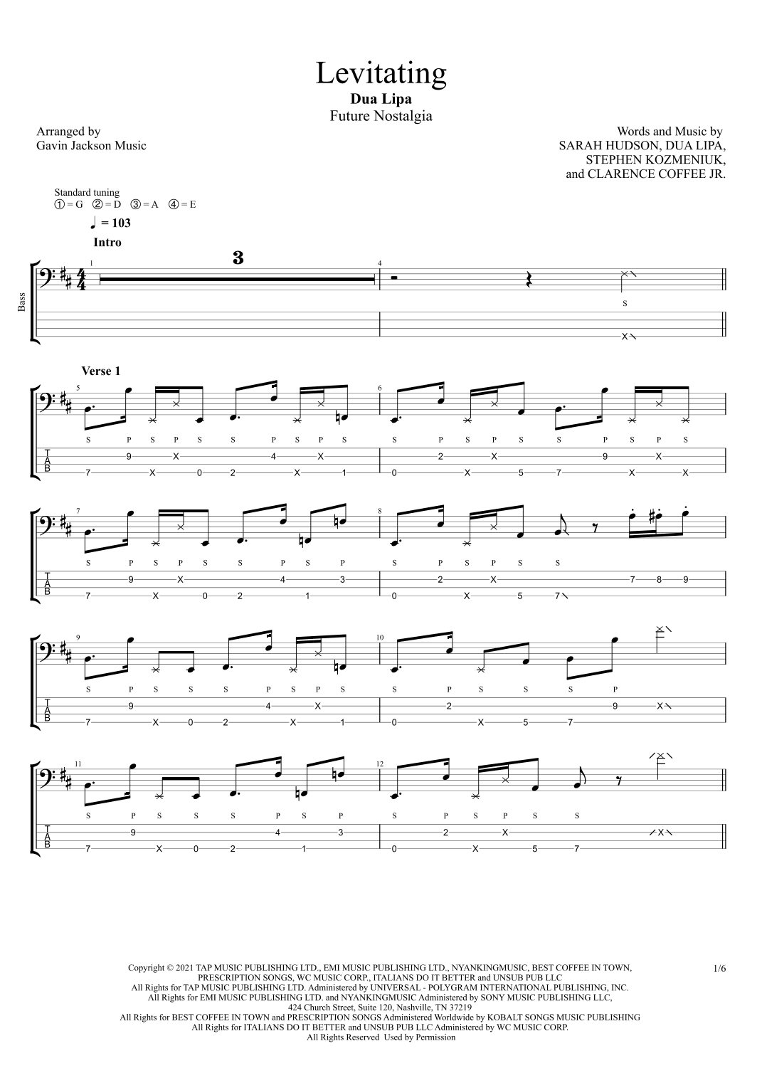 Levitating (arr. Gavin Jackson Music)