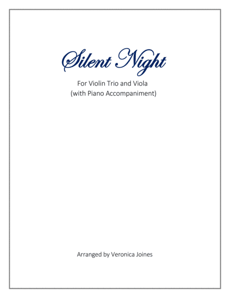 Silent Night-Beginning Violin Ensemble (optional Viola) (arr. Veronica Joines)