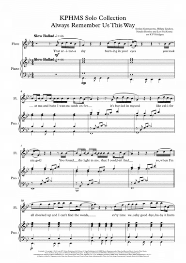 Always Remember Us This Way (arr. Kevin P Holdgate)