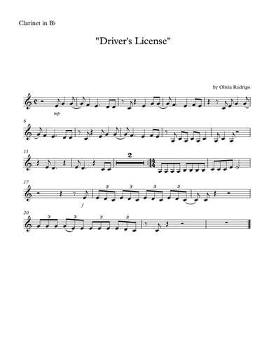 Drivers License (arr. SongBird Music)