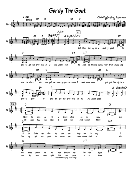 Gordy the Goat - lead sheet
