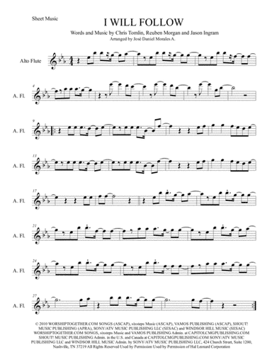 I Will Follow (arr. José Daniel Morales A.)