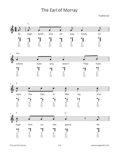 The Earl of Morray (arr. songbooks.info)
