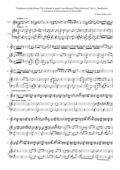 Variations on "Là ci darem la mano" by L.v. Beethoven, transcription for flute and piano (arr. Flavio Keller)