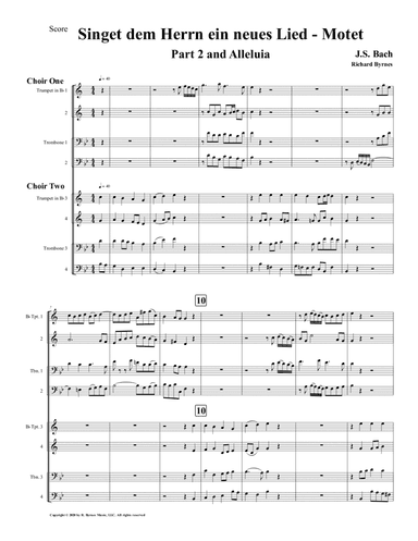 Singet dem Herrn ein neues Lied - Part 2 and Alleluia - Double Brass Choir (arr. Richard Byrnes)