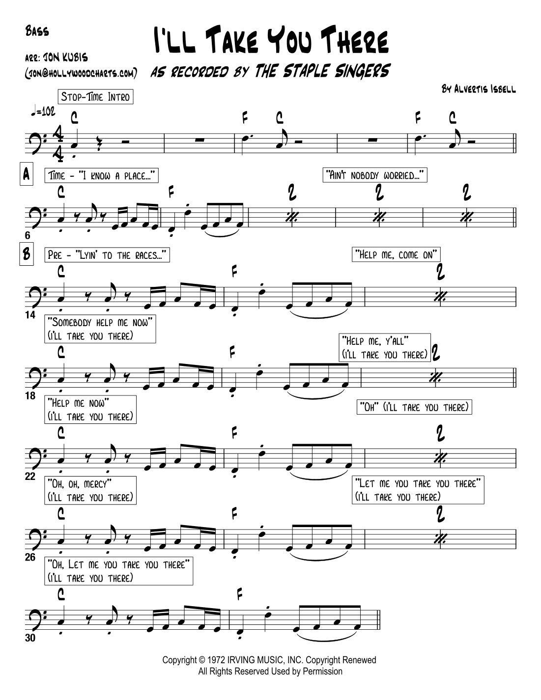 I'll Take You There (arr. Hollywood Charts)