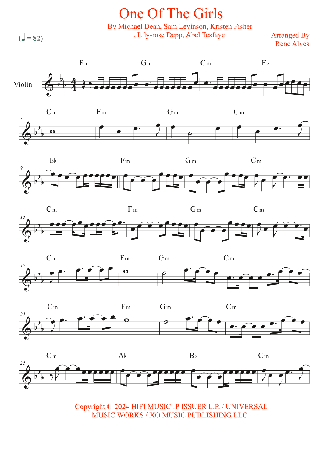 One Of The Girls (arr. Rene Alves)