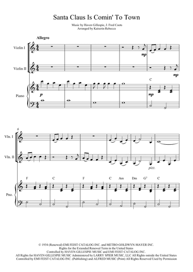 Santa Claus Is Comin' To Town (arr. Kaiserin Rebecca)