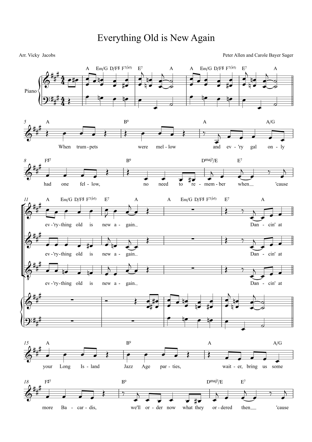 Everything Old Is New Again (arr. Vicky Jacobs)