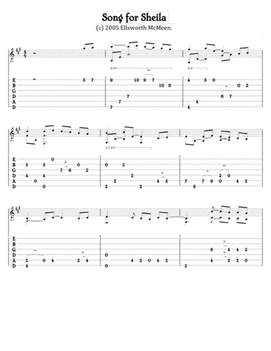 Song for Sheila (For Fingerstyle Guitar Tuned Drop D)