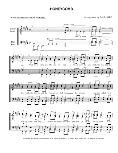 Honeycomb (arr. Paul A. Jorg)