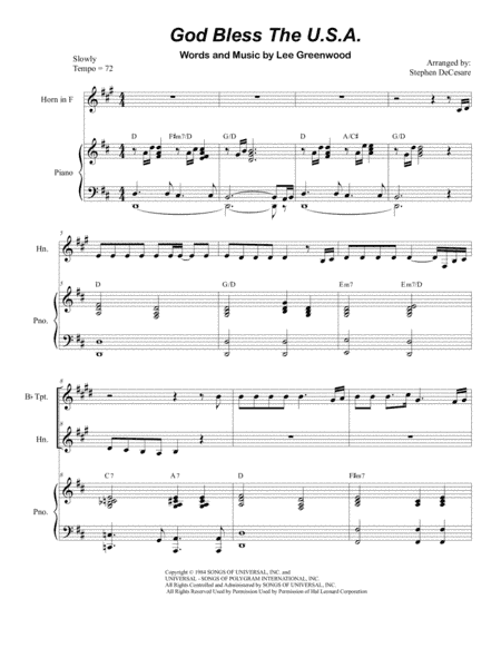 God Bless The U.S.A. (arr. Stephen DeCesare)