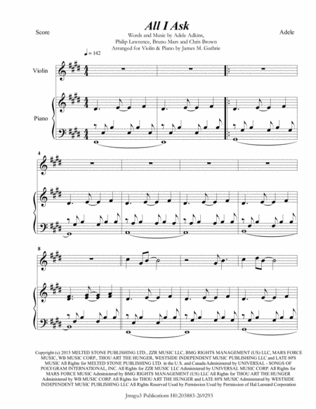 All I Ask (arr. James M. Guthrie, ASCAP)
