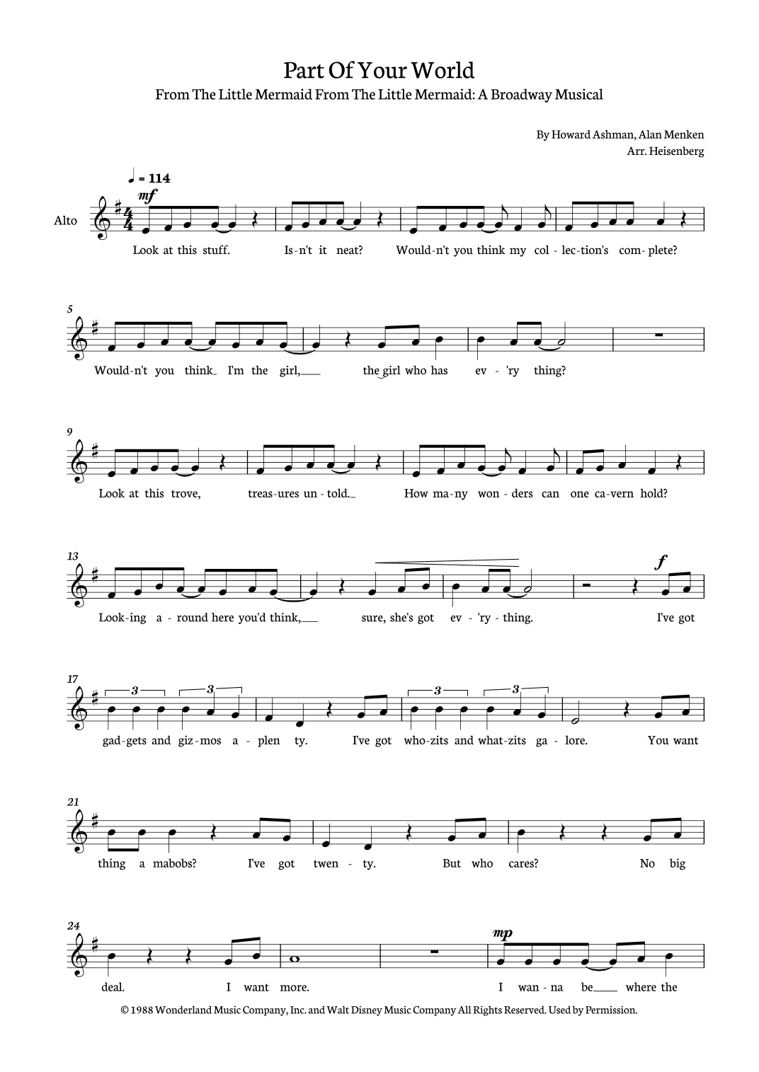 Part Of Your World (arr. Heisenberg)