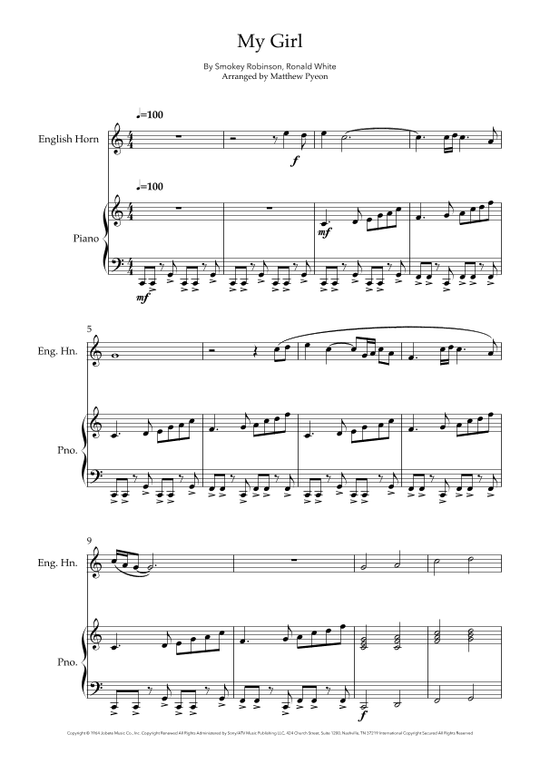 My Girl (arr. Matthew pyeon)