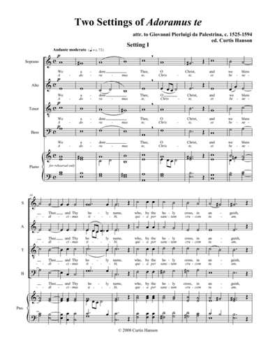 Adoramus Te (SATB - 2 settings) (arr. Curtis Hanson)