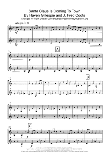 Santa Claus Is Comin' To Town (arr. Julie Doubleday)