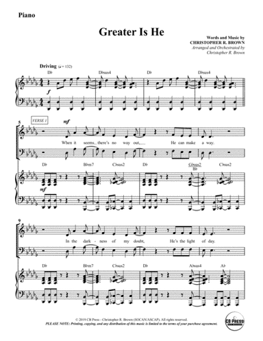 Greater Is He (Anthem) - Piano Accompaniment