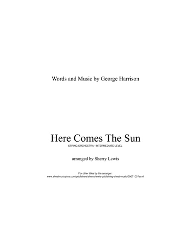 Here Comes The Sun (arr. Sherry Lewis)