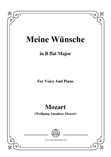 Mozart-Meine wünsche,in B flat Major,for Voice and Piano (arr. MSM)