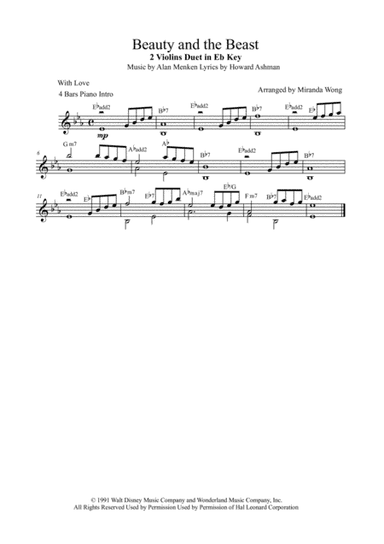 Beauty And The Beast (arr. Miranda Wong)