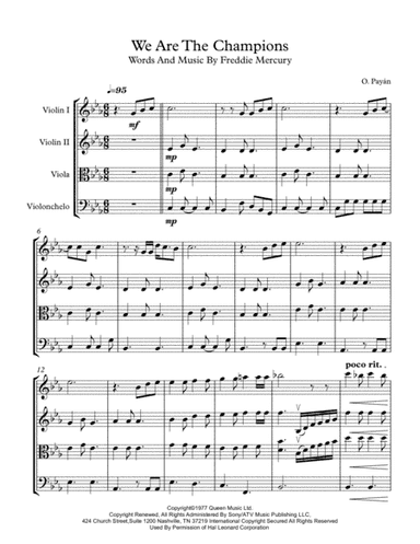 We Are The Champions (arr. Oliver Payan)