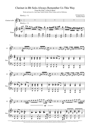 Always Remember Us This Way (arr. Jonathan Mead)