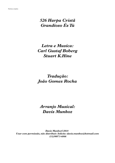 How Great Thou Art (Grandioso és tu) (arr. Davis Munhoz)