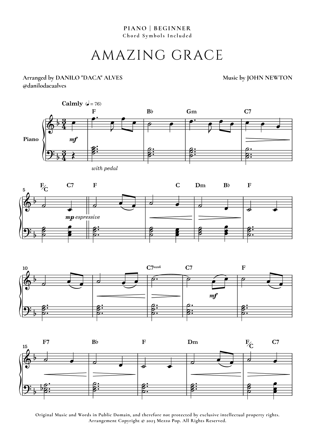 Amazing Grace (arr. Danilo "Daca" Alves)