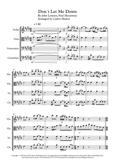 Don't Let Me Down (arr. Carlos Alberto Muñoz Martinez)