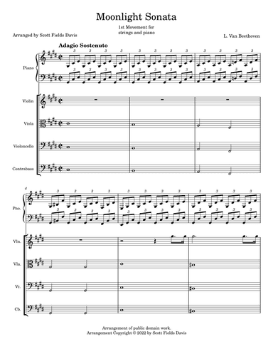 Moonlight Sonata for piano and string orchestra (arr. Scott Fields Davis)