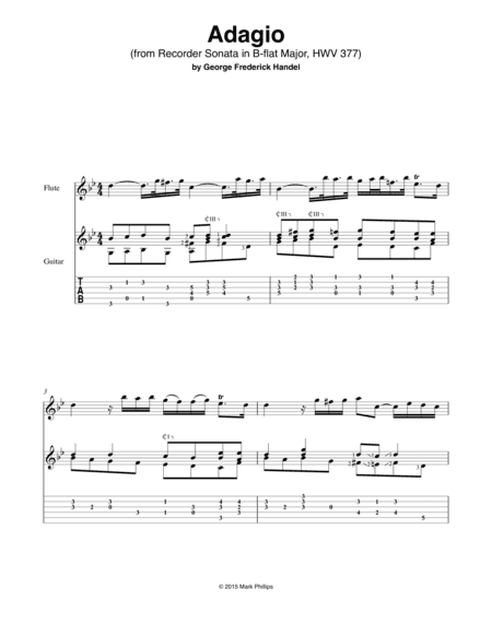 "Adagio" from Recorder Sonata in B-flat Major, HWV 377 (arr. Mark Phillips)