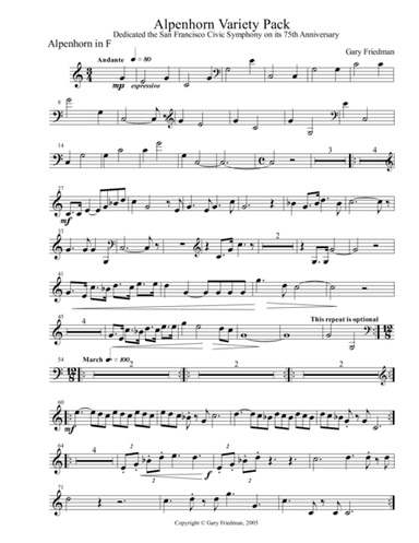 Alpenhorn Variety Pack (solo and piano reduction of orchestra)